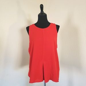 ASTR Sleeveless Red Blouse Keyhole Back